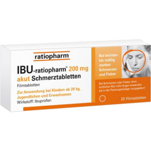 Produktbild von IBU-RATIOPHARM 200 mg akut Schmerztbl.Filmtabl.