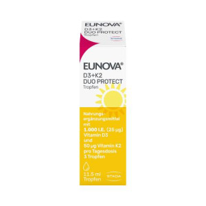 Produktbild von EUNOVA DuoProtect D3+K2 1000 I.E./50 &mu;g Tropfen