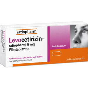 Produktbild von LEVOCETIRIZIN-ratiopharm 5 mg Filmtabletten